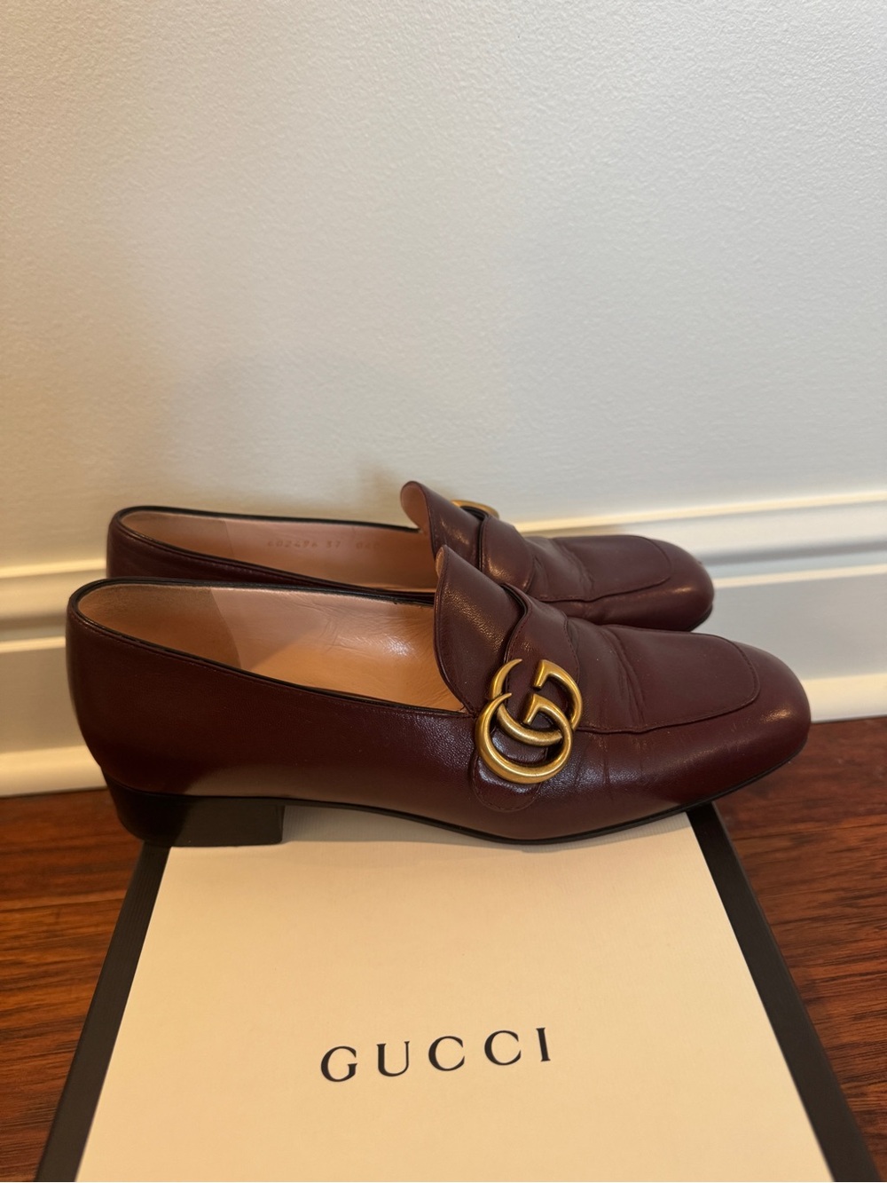 Gucci Malaga Kid Loafers in Vintage Bordeaux - Picture 6 of 11